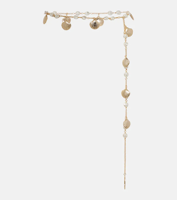  Oseree Osã©ree Shells Embellished Chain Belt 