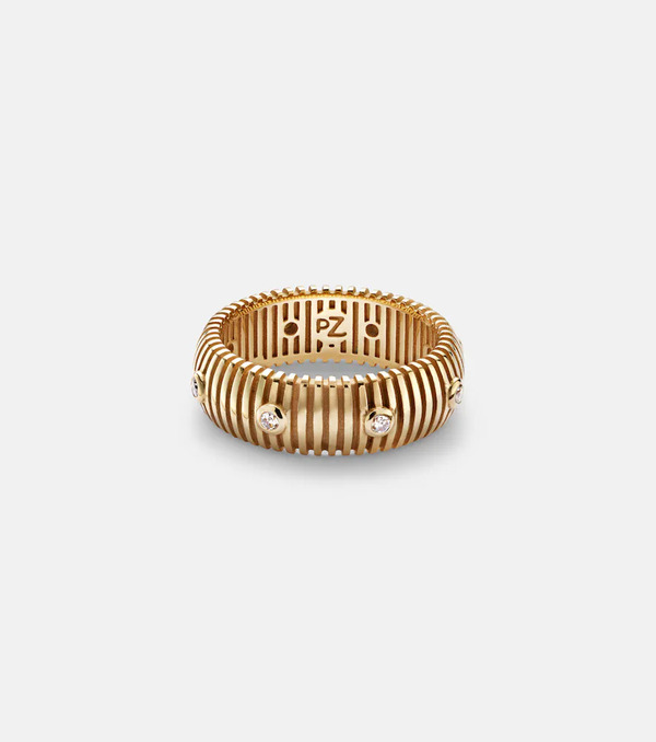  Pamela Zamore Pamela Zamore Clio Small 18kt Gold Ring With Diamonds 