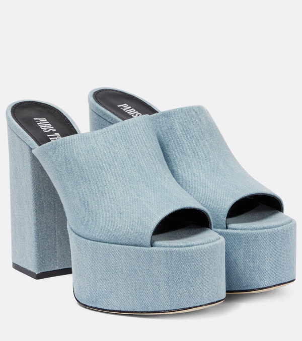  Paris Texas Paris Texas Sasha Denim Platform Mules 