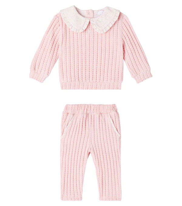  Patachou Patachou Baby Cable-knit Sweater And Pants Set 