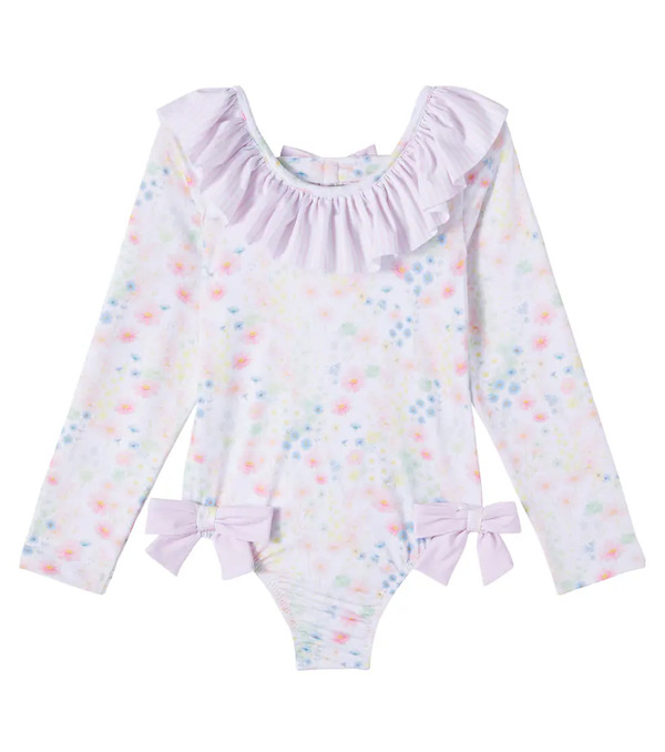  Patachou Patachou Bow-detail Floral Ruffled Swimsuit 