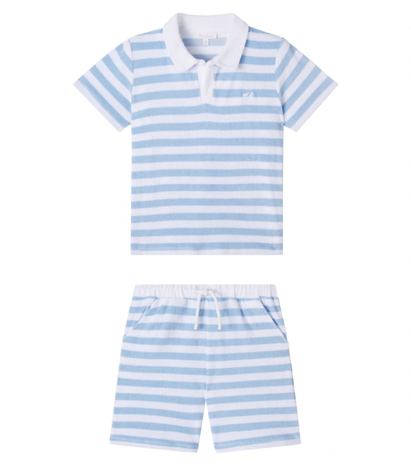  Patachou Patachou Cotton-blend Polo Shirt And Shorts Set 