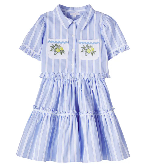  Patachou Patachou Striped Cotton Shirt And Skirt Set 