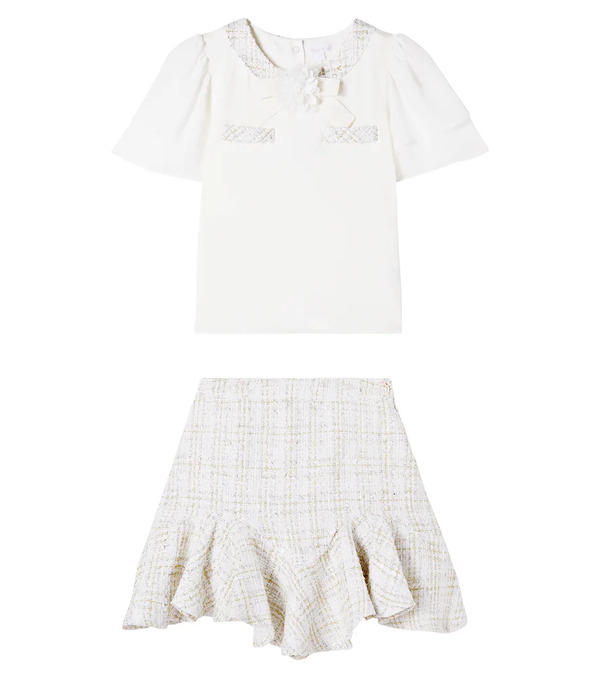  Patachou Patachou Tweed Top And Skirt Set 