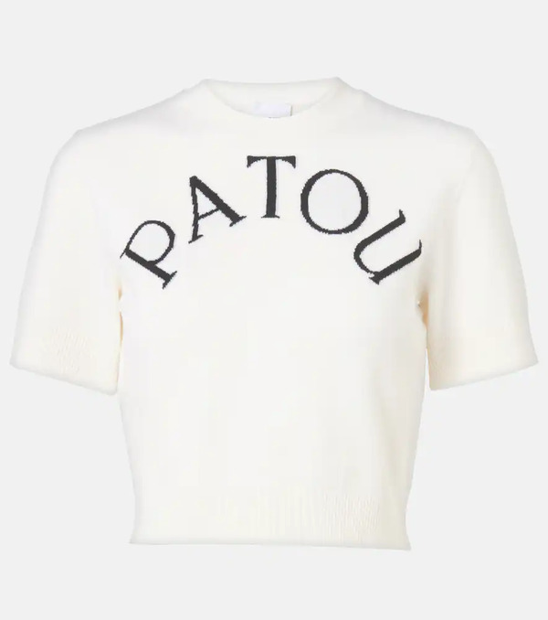 Patou Patou Logo Jacquard Wool-blend Crop Top 
