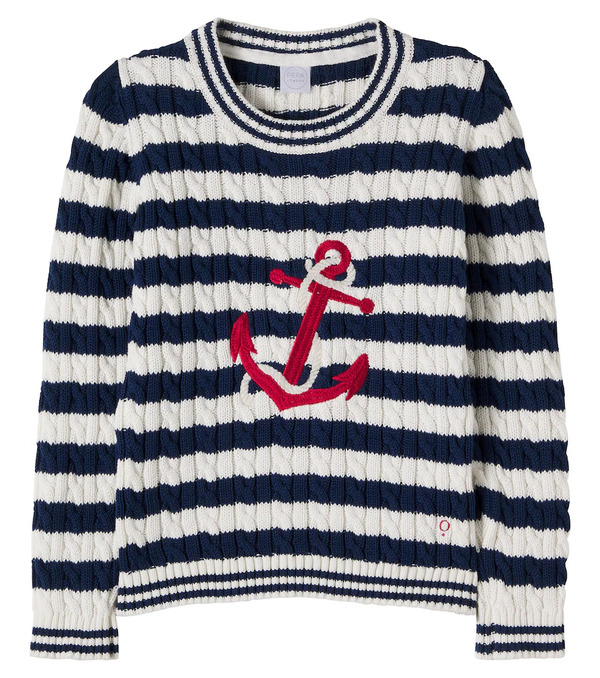  Pepa London Pepa London Cable-knit Striped Cotton Sweater 