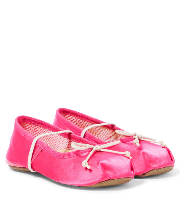 Pepe Pã¨pã¨ Bow-detail Satin Ballet Flats 