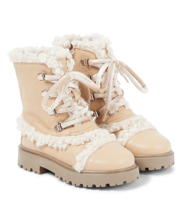  Pepe Pã¨pã¨ Faux Shearling-trimmed Leather Boots 