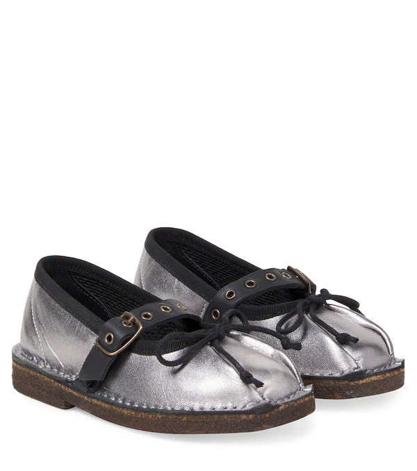  Pepe Pã¨pã¨ Metallic Leather Mary Jane Flats 