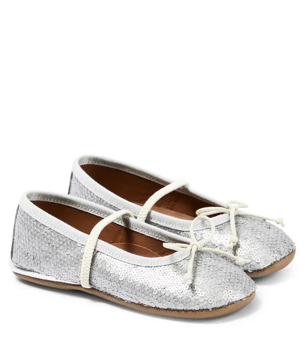  Pepe Pã¨pã¨ Paillettes Metallic Ballet Flats 