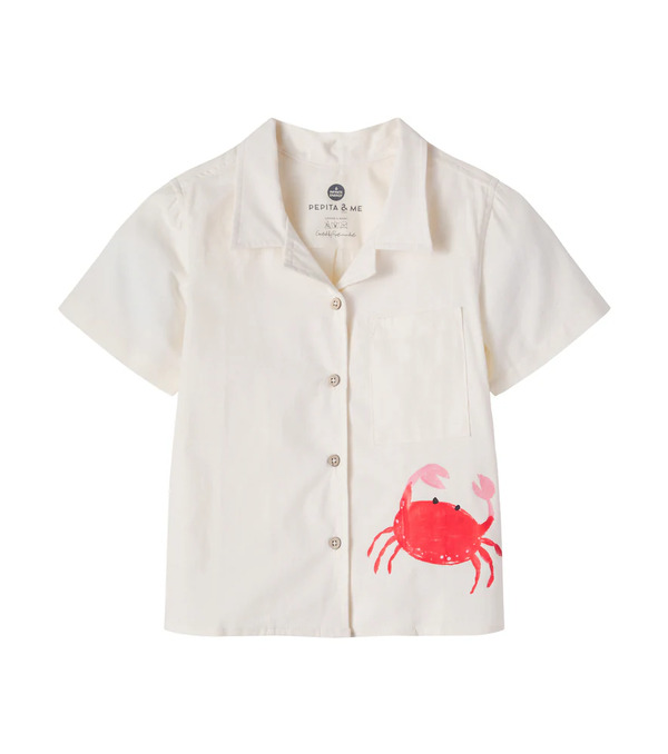  Pepita&me Pepita&me Printed Cotton Bowling Shirt 