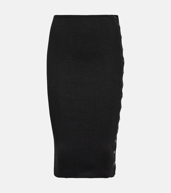  Petar Petrov Petar Petrov Finn Ribbed-knit Silk Pencil Skirt 
