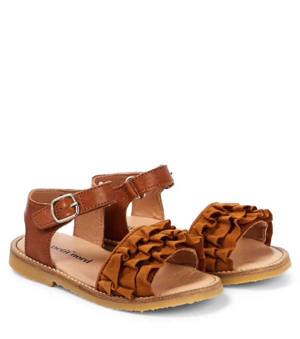  Petit Nord Petit Nord Ruffles Leather Sandals 