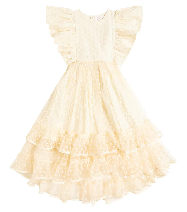  Petite Amalie Petite Amalie Embroidered Ruffled Tulle Dress 