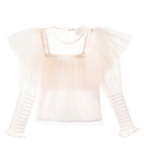  Petite Amalie Petite Amalie Ruffled Tulle Blouse 