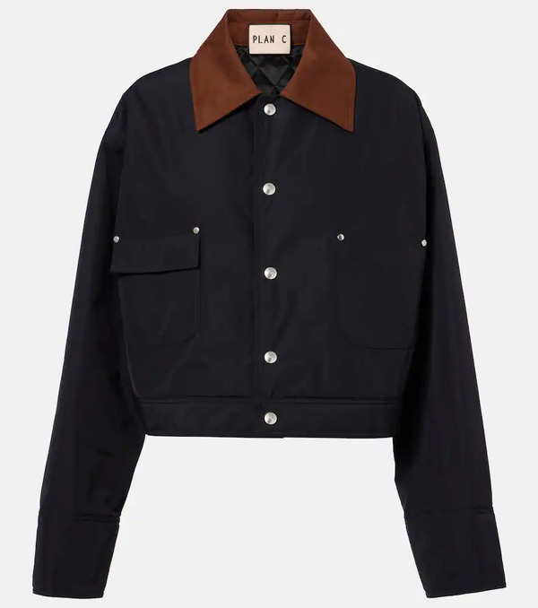  Plan C Plan C Cropped Twill Jacket 