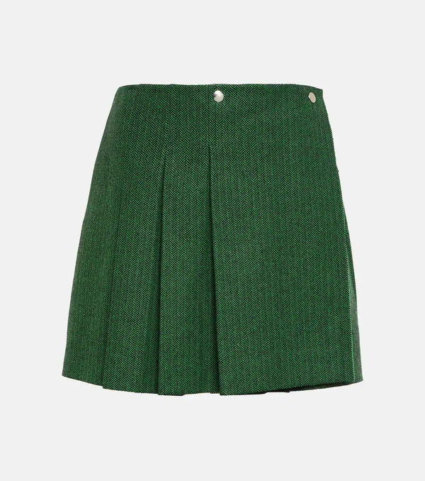  Plan C Plan C Pleated Wool-blend Miniskirt 