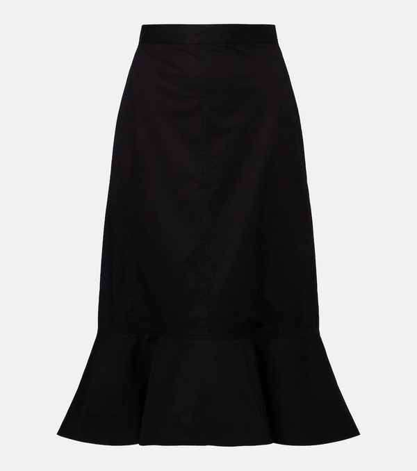  Plan C Plan C Ruffled Cotton-blend Poplin Midi Skirt 