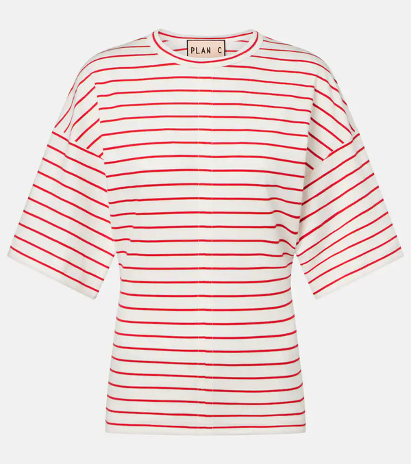  Plan C Plan C Striped Cotton Jersey T-shirt 