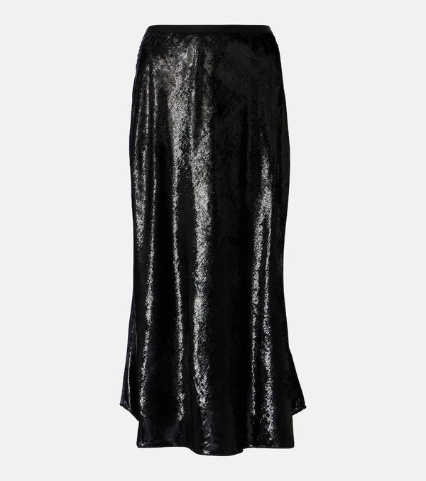 Polo Ralph Lauren Polo Ralph Lauren Lamã© Satin Midi Skirt 