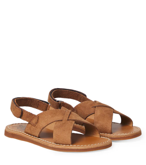  Pom D'api Pom D'api Plage-stitch Cross Suede Sandals 