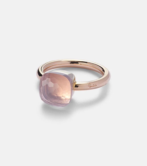  Pomellato Pomellato Nudo 18kt Gold Ring With Rose Quartz 