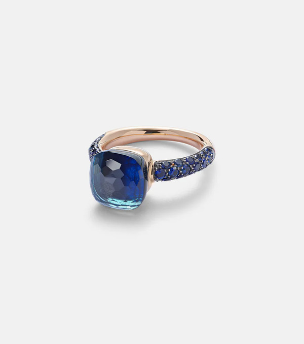  Pomellato Pomellato Nudo 18kt Rose And White Gold Ring With Topaz 