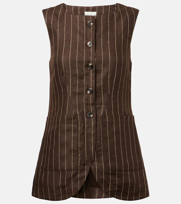  Posse Posse Emma Pinstripe Linen Top 