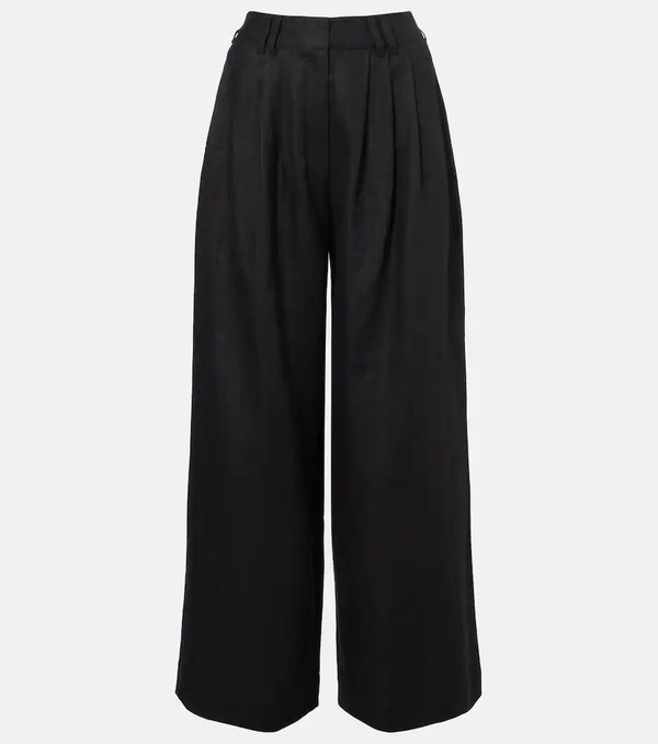  Posse Posse Parker High-rise Linen Wide-leg Pants 