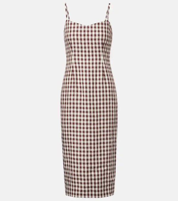  Posse Posse Sadie Gingham Linen Midi Dress 