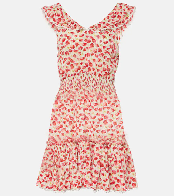  Poupette St Barth Poupette St Barth Bruna Polka-dot Ruffled Minidress 