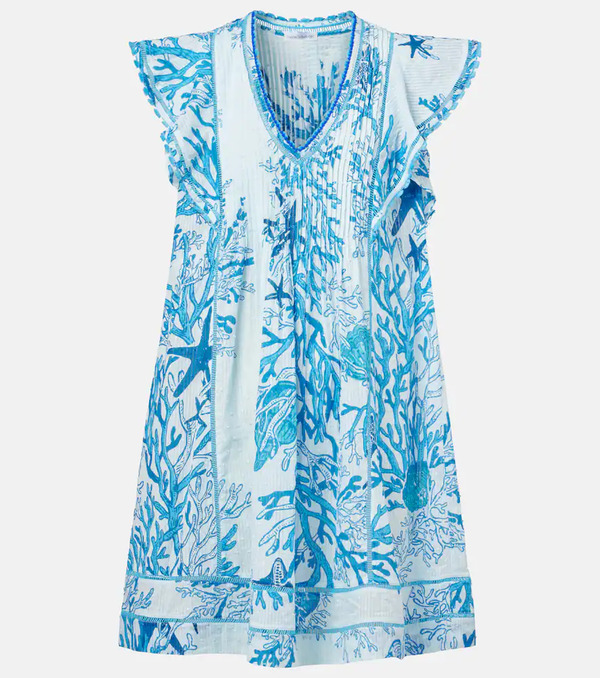  Poupette St Barth Poupette St Barth Camelia Printed Cotton Minidress 