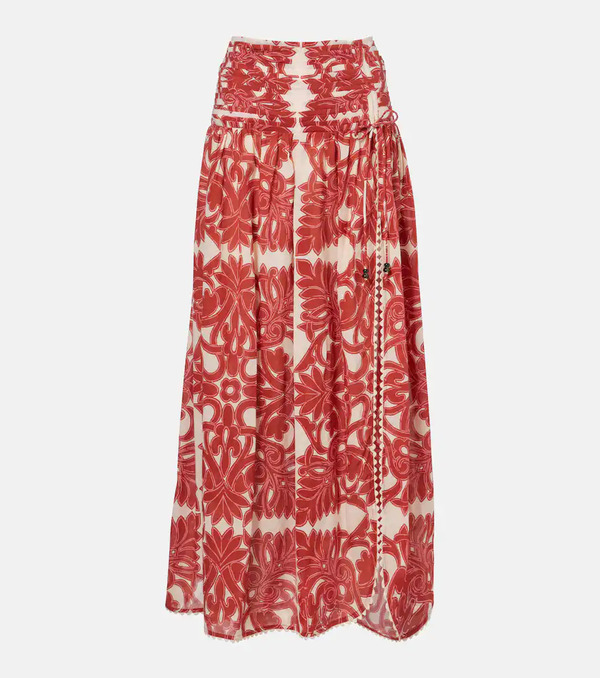  Poupette St Barth Poupette St Barth Carla Printed Cotton Maxi Skirt 