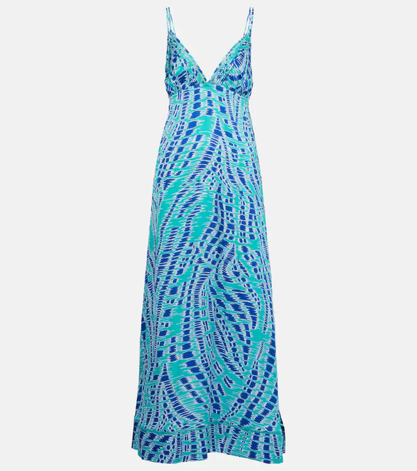  Poupette St Barth Poupette St Barth Cassandra Printed Satin Slip Dress 