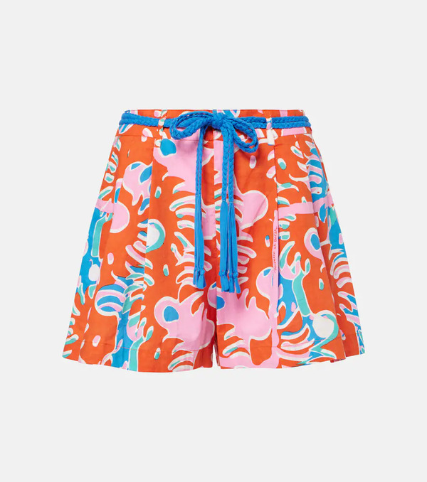  Poupette St Barth Poupette St Barth Chantal Printed Cotton Shorts 