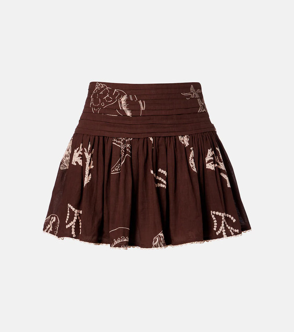  Poupette St Barth Poupette St Barth Colleen Pleated Cotton Miniskirt 