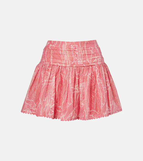  Poupette St Barth Poupette St Barth Colleen Printed Cotton-blend Lamã© Miniskirt 
