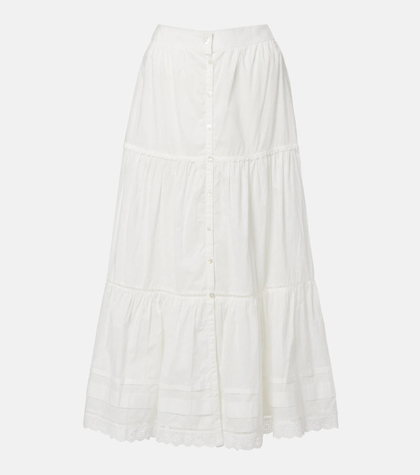  Poupette St Barth Poupette St Barth Ines Broderie Anglaise Midi Skirt 