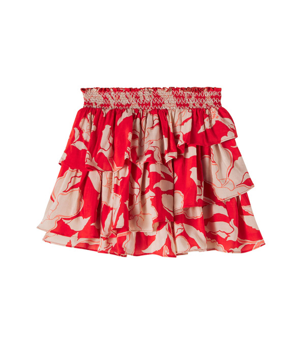  Poupette St Barth Kids Poupette St Barth Kids Lilas Floral Ruffled Skirt 