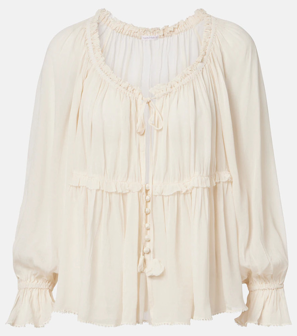  Poupette St Barth Poupette St Barth Moon Ruffled Blouse 