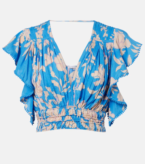  Poupette St Barth Poupette St Barth Pearl Floral Crop Top 