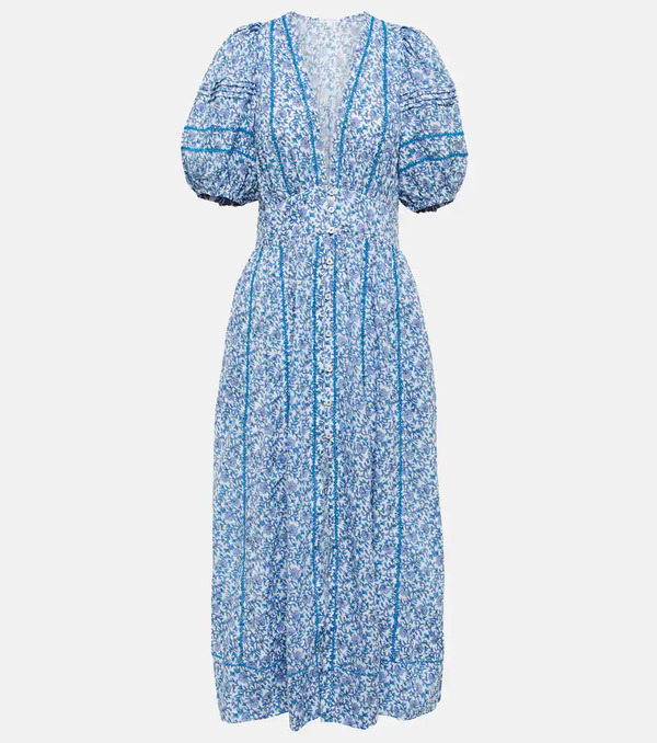  Poupette St Barth Poupette St Barth Reine Floral Midi Dress 