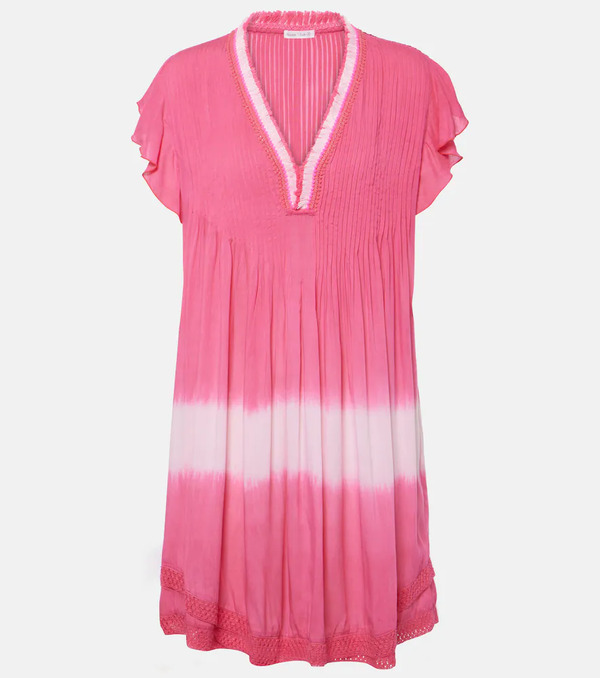  Poupette St Barth Poupette St Barth Sasha Ruffled Pleated Minidress 