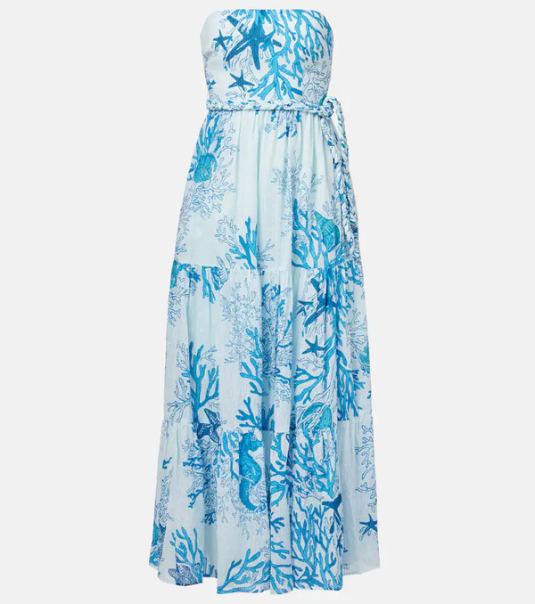  Poupette St Barth Poupette St Barth Thelma Printed Cotton Maxi Dress 