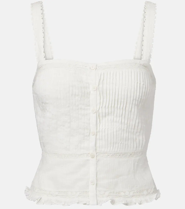  Poupette St Barth Poupette St Barth Top Berry Cropped Cotton Blouse 