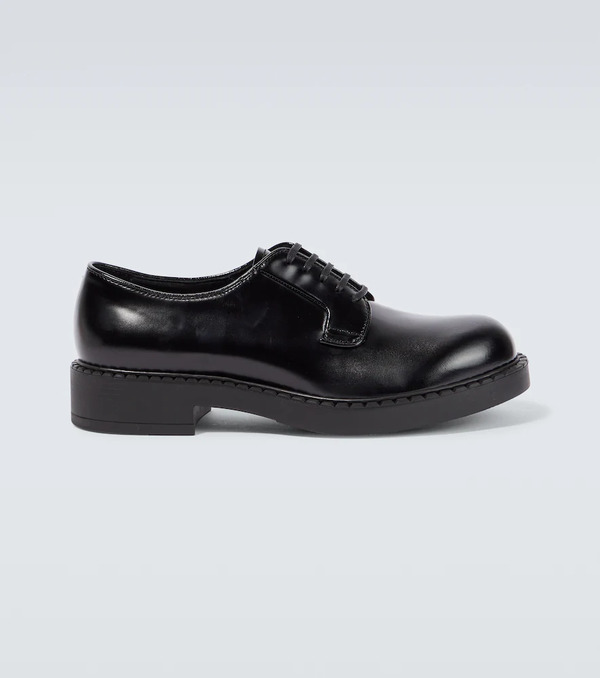  Prada Prada Brushed Leather Derby Shoes 