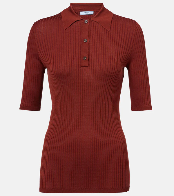  Prada Prada Cotton-blend Polo Sweater 