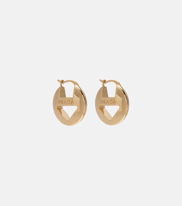  Prada Prada Cutout Logo Earrings 