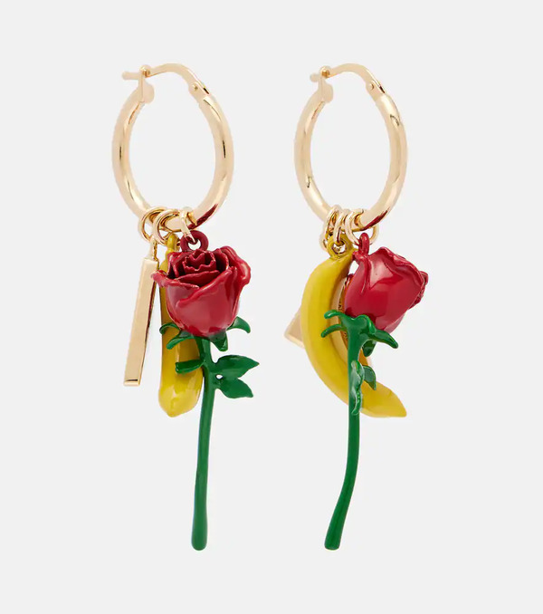  Prada Prada Embellished Enamel Hoop Earrings 