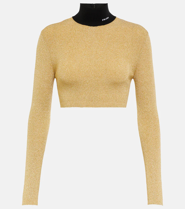  Prada Prada Lamã© Cropped Turtleneck Sweater 